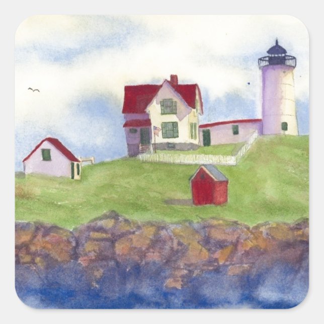 summer nubble square sticker (Front)