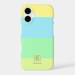 Summer Ocean Lime Colour Palette Stripes Monogram