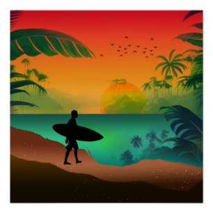 Summer ocean paradise poster