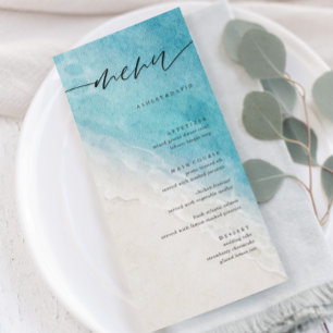 Summer Ocean Plage Mariage Menu Cartes