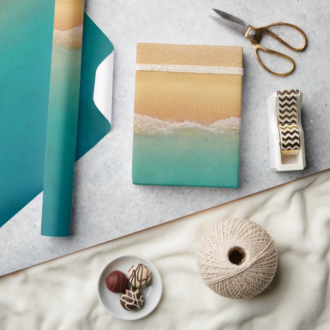 Summer Ocean Sea Sandy Tropical Beach Wrapping Paper (Crafts)