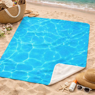 Summer Ocean Water Texture Turquoise Pool Water Sherpa Blanket