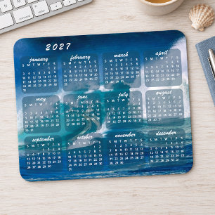 Summer Ocean Waves Photo 2027 Calendar Mouse Pad