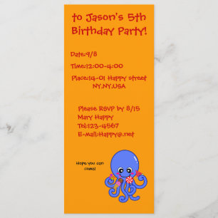 Summer octopus invitation