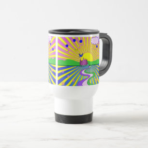 Summer of Love Groovy Psychedelic 60s 70s Travel Mug
