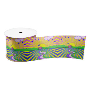Summer of Love Psychedelic Sixties Sunburst    Satin Ribbon