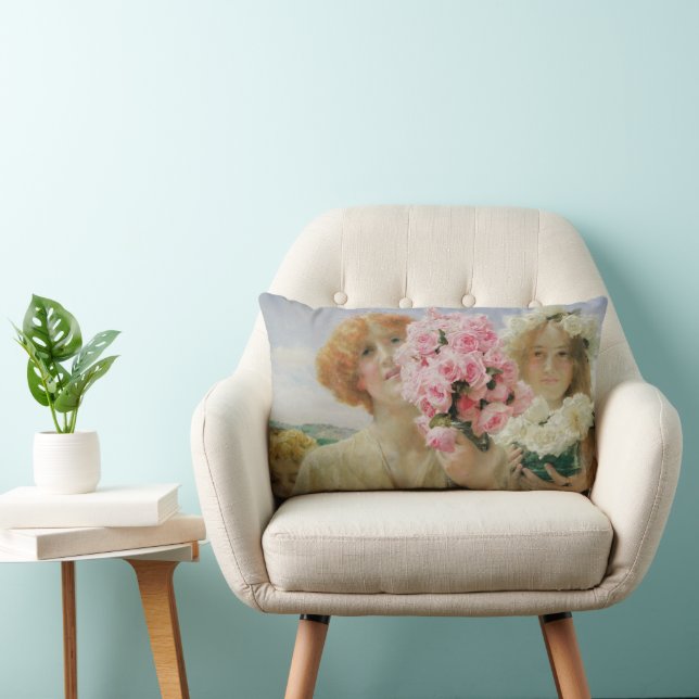 Summer Offering by Sir Lawrence Alma-Tadema Lumbar Pillow (Chair)