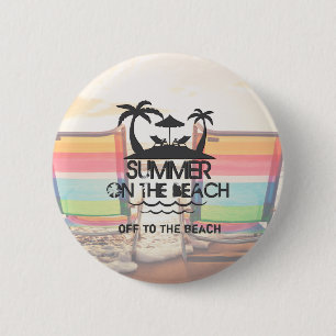 Summer on the Beach Personalized 2 Inch Round Button