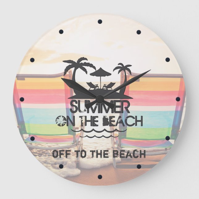 Summer on the  Beach | Personalized Large Clock (Front)