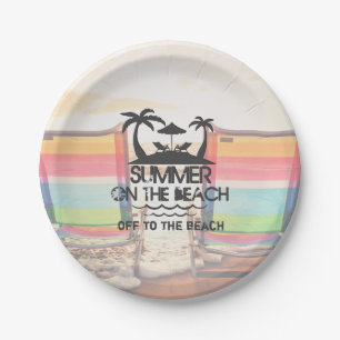 Summer on the  Beach   Personalized Paper Plate