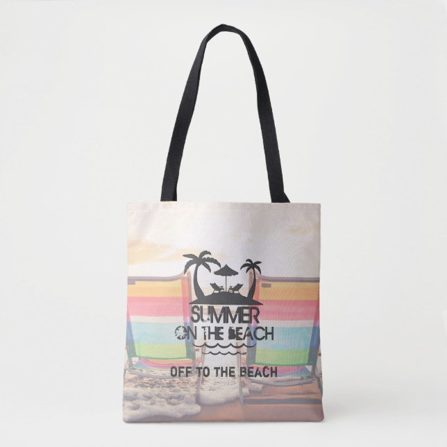 Summer on the  Beach | Personalized Tote Bag (Front)