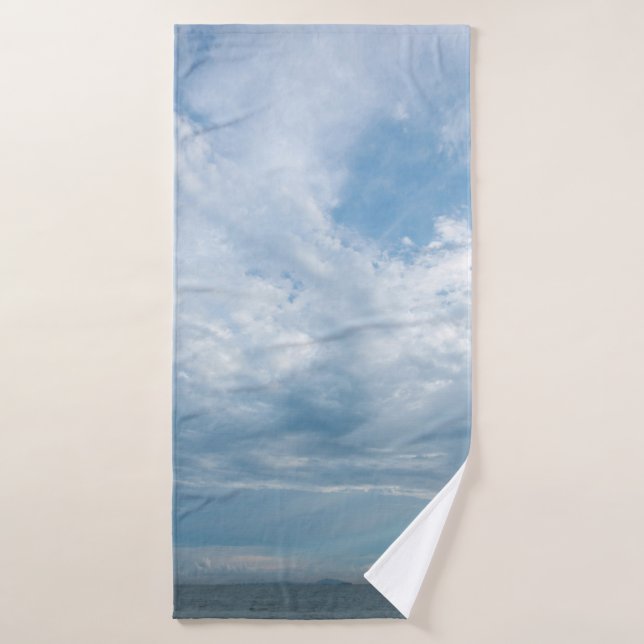 Summer on the beach with sunset sky. Copy space. M Bath Towel (Bath Towel)