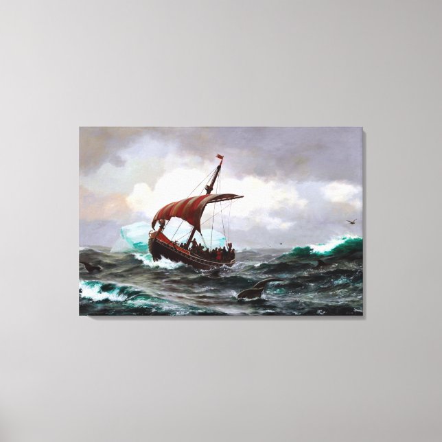 Summer on the Greenland Coast Circa Year 1000   Canvas Print (Front)