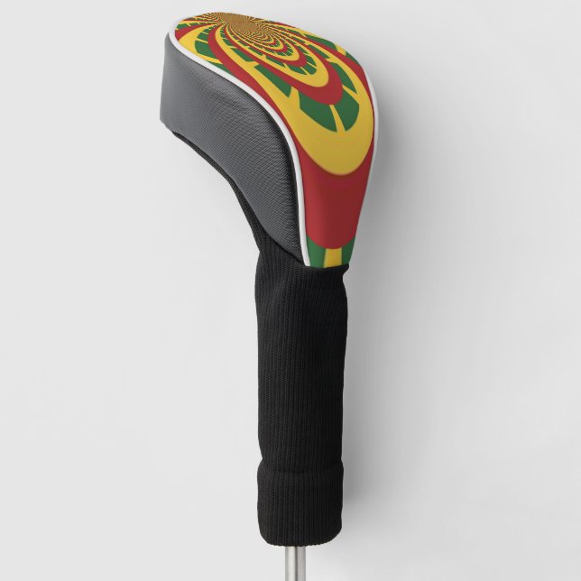 Summer one Love colours red gold green   Golf Head Cover (Angled)