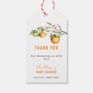 Summer Orange Citrus Baby Shower Thank You Gift Tags