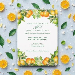 Summer Orange Citrus Fruit Wedding Invitation 