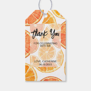 Summer Orange Citrus Slice Birthday Party Gift Tag