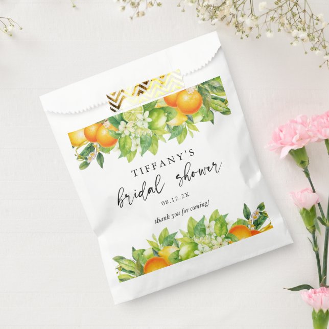 Summer Orange Lemon Citrus Bridal Shower Thank You Favour Bag (Sealed)