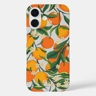 Summer Oranges Citrus Fruit Floral Pattern  iPhone 16 Case
