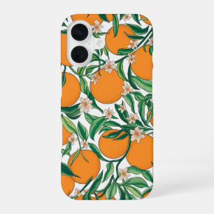 Summer Oranges Citrus Fruit Floral Pattern iPhone 16 Case