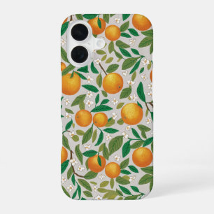 Summer Oranges Citrus Fruit Floral Pattern iPhone 16 Case