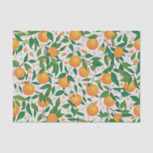 Summer Oranges Citrus Fruit Floral Pattern Tissue Paper