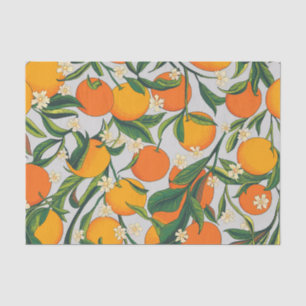 Summer Oranges Citrus Fruit Floral Pattern Tissue Paper