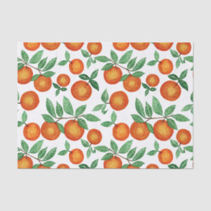 Summer Oranges Citrus Watercolor Fruit Pattern Tissue Paper