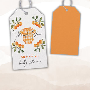 Summer Oranges Cute Bodysuit Thank You Gift Tags