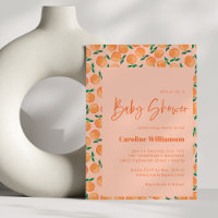 Summer Oranges Fruit Watercolor Cute Baby Shower