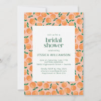 Summer Oranges Fruit Watercolor Pink Bridal Shower