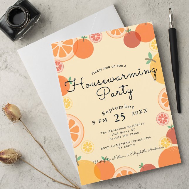 Summer Oranges House Warming Party Invitation (Creator Uploaded)