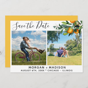 Summer Oranges Save the Date Photo Announcement