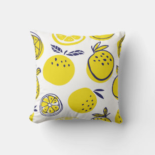 Summer Oranges: Stylish Fruit Pattern. Throw Pillow