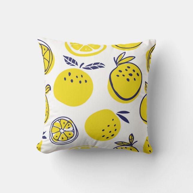 Summer Oranges: Stylish Fruit Pattern. Throw Pillow (Front)