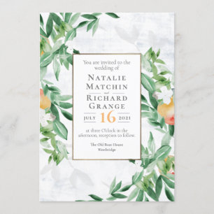 Summer orchard bountiful fruit invitation