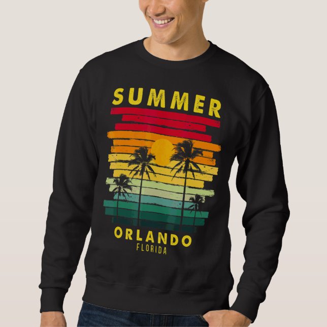 Summer Orlando Florida Beach Sunset Retro Sweatshirt (Front)