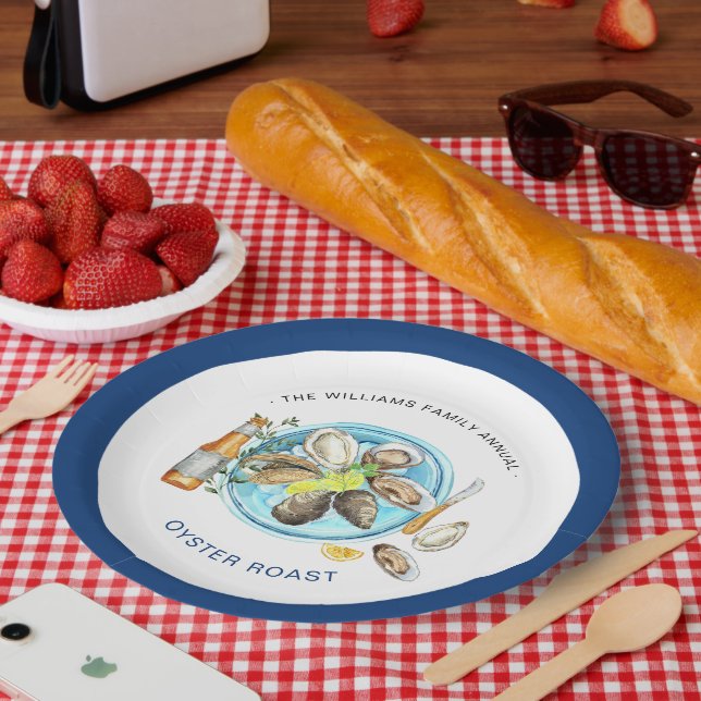 Summer Oyster Roast | Seafood Bake Cookout Paper Plate (Picnic)