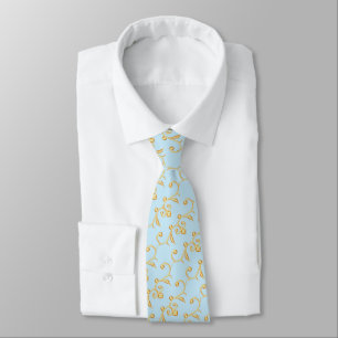 Summer Pale Blue and Gold Tie
