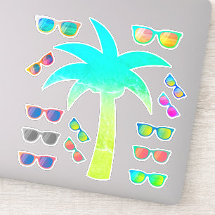 Summer Palm Tree and Sunglasses Sticker Pack