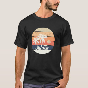 Summer Palm Tree Tropical Beach Vintage Retro Styl T-Shirt