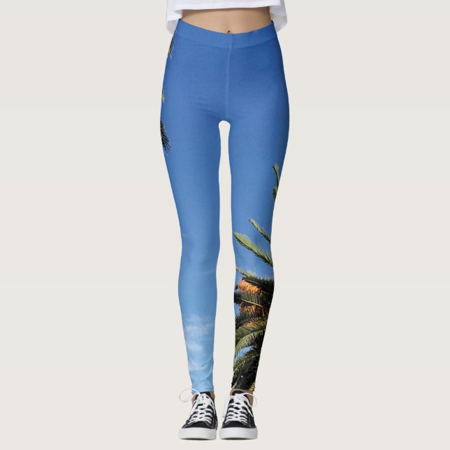 Summer Palm Trees Leggings (Front)