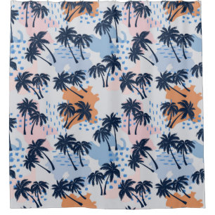 Summer palm trees seamless pattern,coconut palm tr