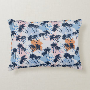 Summer palm trees seamless pattern,coconut palm tr accent pillow