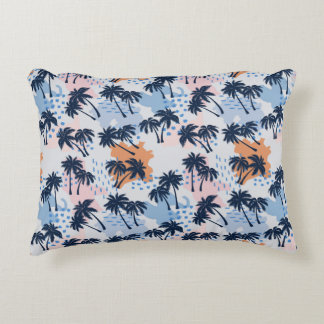 Summer palm trees seamless pattern,coconut palm tr accent pillow