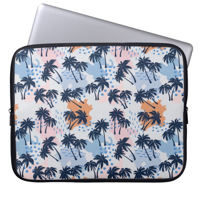Summer palm trees seamless pattern,coconut palm tr laptop sleeve (Front)