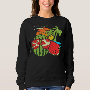 Summer Palm Trees Sunglasses Tropical Fruit Water Sweatshirt