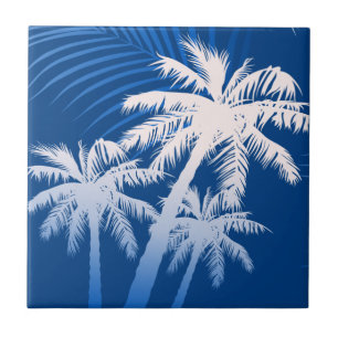 Summer palm trees tile