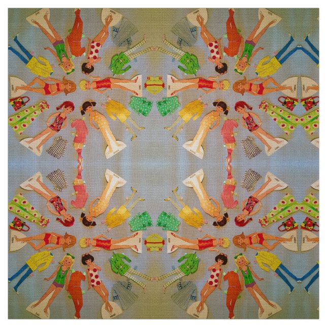 Summer Paper Dolls Fabric (Swatch)