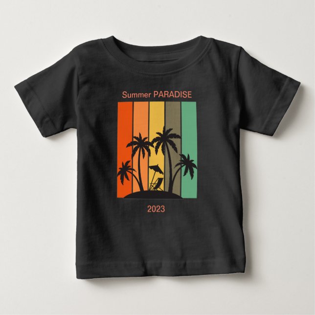 Summer PARADISE 2023 in Vintage Retro style T-Shir Baby T-Shirt (Front)
